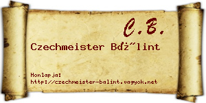 Czechmeister Bálint névjegykártya